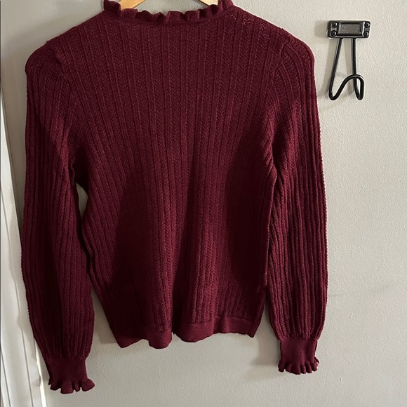 Sezane Louis Cardigan Burgundy - Size M - Picture 4 of 5